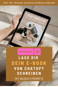 E-Book-Generator. Lass dir dein E-Book automatisch schreiben und erziele damit passives Einkommen. Auch als Mama mit wenig Zeit und keiner Vorerfahrung machbar.