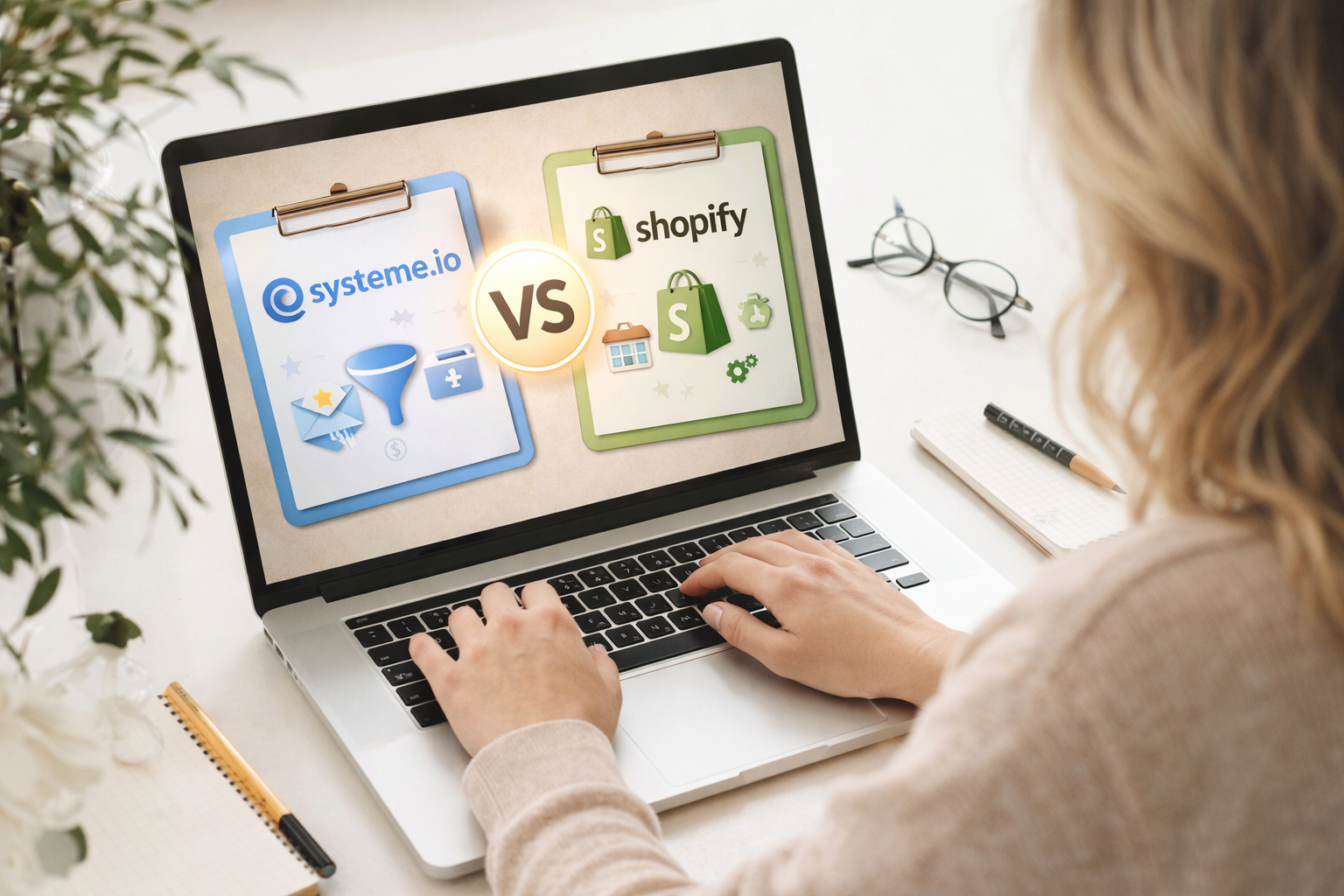 Shopify vs Systeme io. Der Vergleich, wenn du einen eigenen Online-Shop möchtest